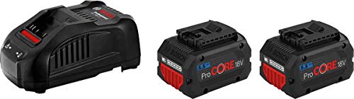 Bosch Professional 18V System ProCORE18V 5.5Ah - Set baterías de litio + cargador (2 baterías x 5.5 Ah + cargador GAL 1880 CV)