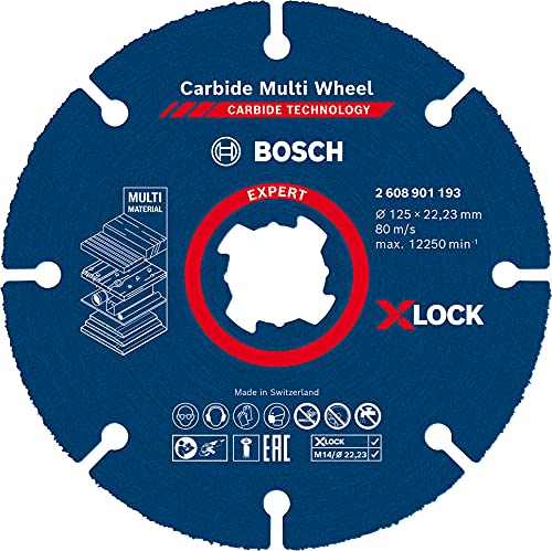 Bosch Professional 1x Disco de corte Expert Carbide Multi Wheel X-LOCK (para Madera dura, Ø 125 mm, accesorios Amoladora pequeña)
