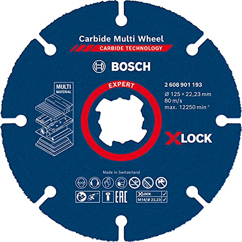 Bosch Professional 1x Disco de corte Expert Carbide Multi Wheel X-LOCK (para Madera dura, Ø 125 mm, accesorios Amoladora pequeña)
