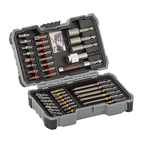 Bosch Professional Set de 43 unidades Punta de atornillar Extra Hard (Cruceta, Pozidriv, T-bit, TH-, S-Bit, Accesorios taladros rotativos y atornilladores)