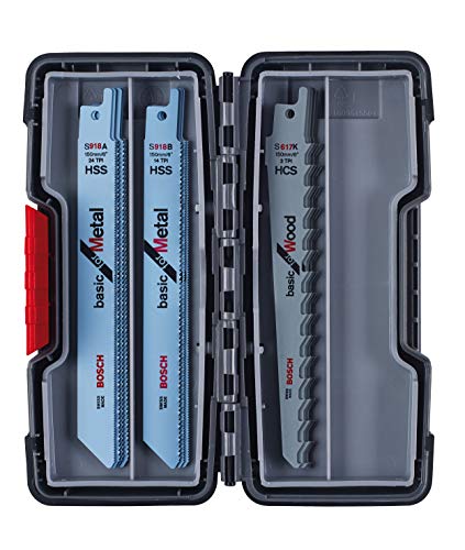 Bosch Professional Set Toughbox con 15 hojas de sierra sable para mdera y metal (madera y metal, accesorios de sierra sable)