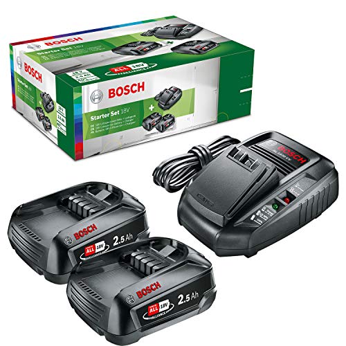 Bosch - Set básico de 2 baterías de 18 V y 2.5 Ah con cargador rápido compacto AL 1830 CV