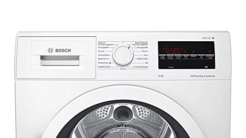 Bosch WTG87249ES - Secadora con Bomba de Calor, 8kg, Serie 6, Protección Antiarrugas, Tambor VarioSoft, Blanco