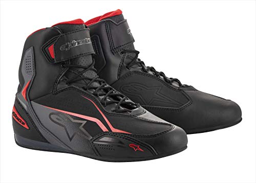 Botas de moto Alpinestars Faster-3 Shoes Black Gray Red, Negro, Gris y Rojo, 41