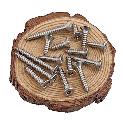 BOZONLI M2.9 Tornillos Autorroscantes Tornillos de Cabeza Plana Torx Tornillos de Sujeción de Acero Carbono, M2.9×25mm,100 pcs