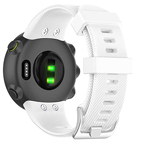 Braleto Correa Compatible con Garmin Forerunner 45/45S, Correa Deportiva de Silicona Impermeable Correa de Reloj de Repuesto para Forerunner 45/45S (Blanco)