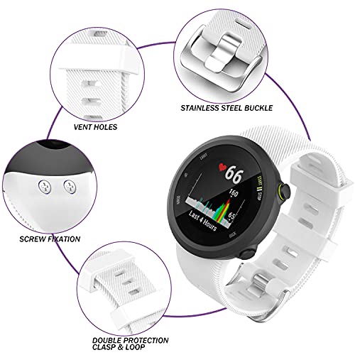 Braleto Correa Compatible con Garmin Forerunner 45/45S, Correa Deportiva de Silicona Impermeable Correa de Reloj de Repuesto para Forerunner 45/45S (Blanco)