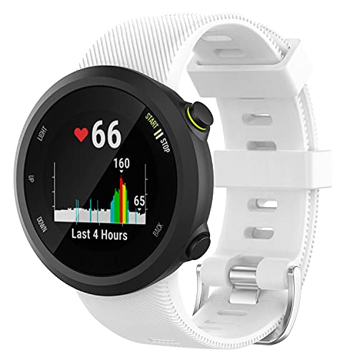 Braleto Correa Compatible con Garmin Forerunner 45/45S, Correa Deportiva de Silicona Impermeable Correa de Reloj de Repuesto para Forerunner 45/45S (Blanco)