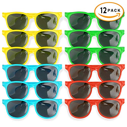 Bramble 12 Gafas de Sol de Plástico para Niños - Cumpleaños Fiesta Gafas