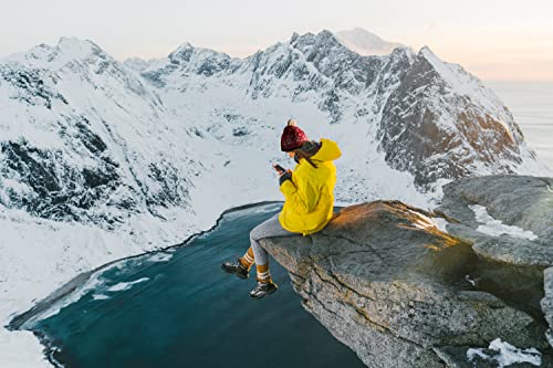 Bråtens Hallingdal Sombrero Noruego con pompón - Hecho en Europa - Sombrero de Punto cálido de Invierno - 100% Lana - Rojo/Blanco