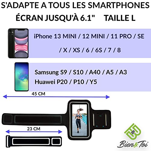 Brazalete para Smartphone TallaXL/iPhone13/13pro/13,12,11 ProMax/12pro/11/XR/6SPlus Samsung S20/S20FE/A52A72/S21/NOTE20/S8 Funda Deportiva para teléfonos móviles de hasta 6,7" con extensión