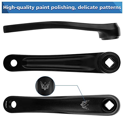 Brazo de Manivela Izquierda, Biela Bicicleta Biela Izquierda Biela Izquierda 170 para Brazo de Bicicleta de Manivela Izquierda de Aleación de Aluminio Brazo Bicicleta MTB 170 mm, Negro