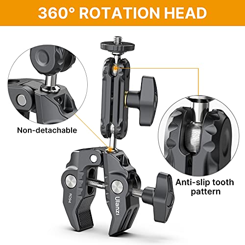 Brazo mágico con abrazadera Super Clamp Crab y brazo de cabeza esférica de 360° para cámara, lámpara de vídeo LED, brazo articulado, monitor, micrófono, bicicleta y moto Action Cam