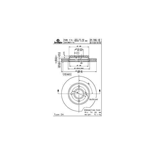 Brembo 09780614 Disco de Freno, Set de 2