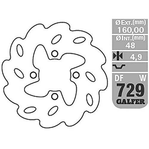 Bremsscheibe Galfer Wave starr DF729W 160 x 4,9mm hinten