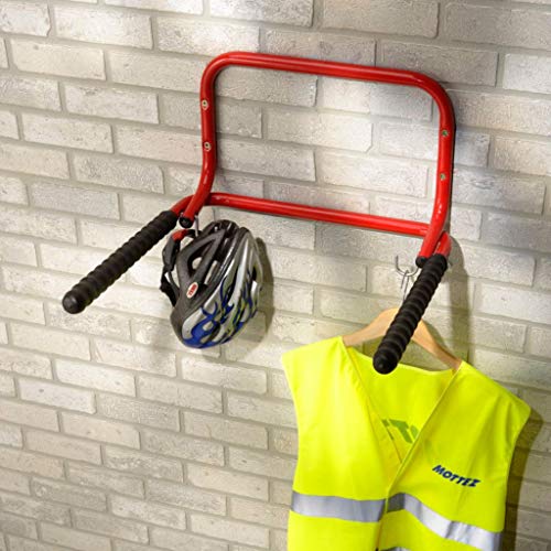 Bricoloco Soporte bicicleta de pared plegable para 2 bicicletas. Guardar y mantener las bicicletas bien ordenadas. Se pliega si no se usa. Solución de espacio para su hogar o garaje. (1 unidad)