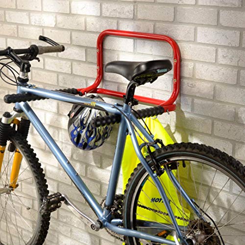 Bricoloco Soporte bicicleta de pared plegable para 2 bicicletas. Guardar y mantener las bicicletas bien ordenadas. Se pliega si no se usa. Solución de espacio para su hogar o garaje. (1 unidad)