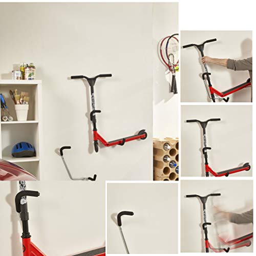 Bricoloco Soporte Patinete 1 Scooter de Pared fácil instalación y Ahorro de Espacio. Soluciones de ordenación para el hogar (2 Unidades)