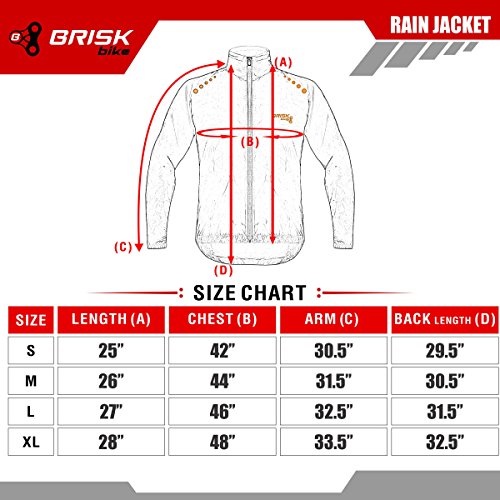 Brisk Bike Chaqueta de ciclismo Chaqueta de ciclismo ultraligera y transpirable para correr (Orange, S)