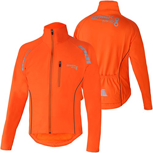 Brisk Bike Chaqueta de ciclismo Chaqueta de ciclismo ultraligera y transpirable para correr (Orange, S)