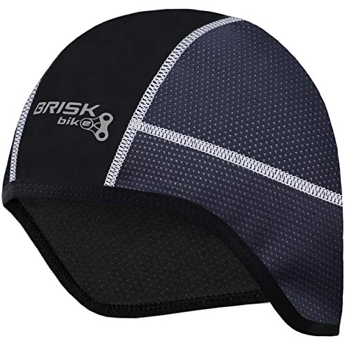 Brisk Bike Gorra Ciclismo - Gorro Ciclismo Resistente al Viento Transpirable Gorras de Ciclismo Gorra de Invierno Hombre para Mujeres (Black, Regular)