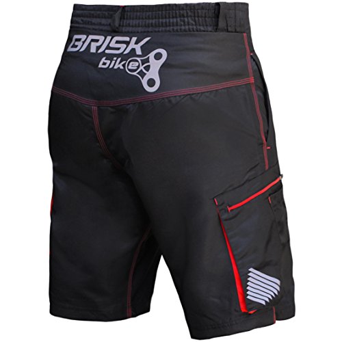 Brisk Bike MTB Padded Shorts Model Padded MTB Shorts Red Black (L)