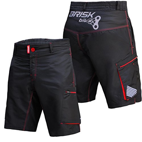 Brisk Bike MTB Padded Shorts Model Padded MTB Shorts Red Black (L)