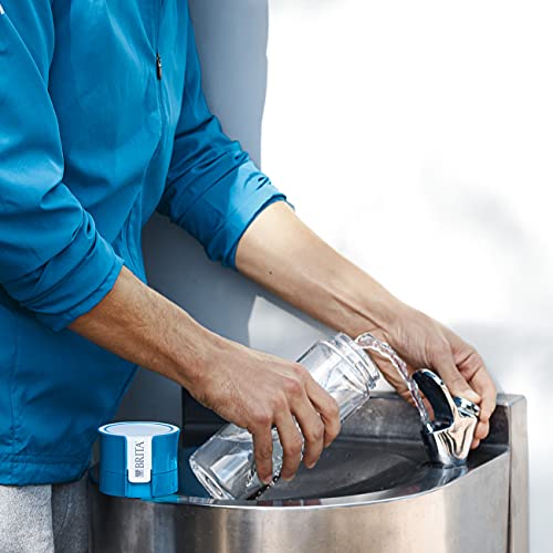 BRITA Botella filtrante Azul- Filtro Tecnología MicroDisc, Óptimo sabor para disfrutar en cualquier lugar, Botella de Agua sin BPA, 0.6 litros