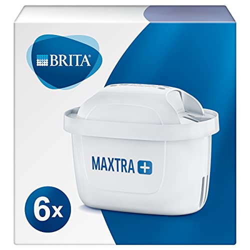 BRITA MAXTRA+ – Pack 6 filtros para el agua, Cartuchos filtrantes compatibles con jarras BRITA que reducen la cal y el cloro