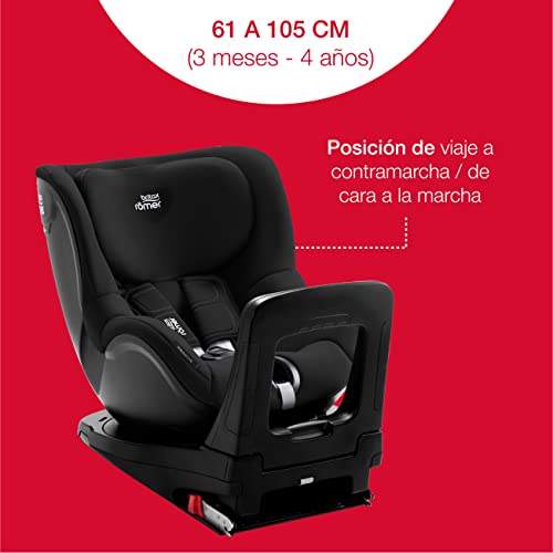 BRITAX RÖMER Silla Coche DUALFIX Z-LINE Gira 360° ISOFIX Niño de 61 a 105 cm i-SIZE Grupo 0+/1 de 3 Meses a 4 Años, Cosmos Black