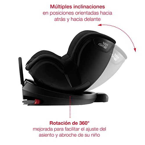 BRITAX RÖMER Silla Coche DUALFIX2 R Gira 360° y con Anclaje ISOFIX Niño de 0 a 18 kg Grupo 0+/1 desde el Nacimiento hasta los 4 Años, Cosmos Black