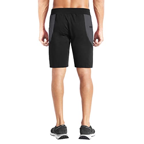 BROKIG Shorts Deportivos para Hombres, Pantalones Cortos Deportivos de Entrenamiento para Correr con Bolsillos con Cremallera