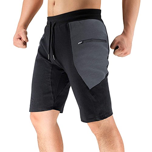 BROKIG Shorts Deportivos para Hombres, Pantalones Cortos Deportivos de Entrenamiento para Correr con Bolsillos con Cremallera