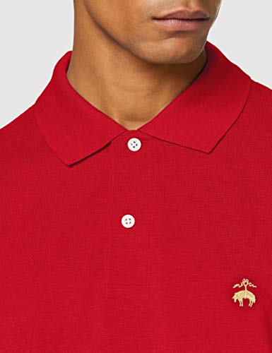 Brooks Brothers Hombre Polo Slim Logo Manica Corta Polo Not Applicable, Rojo (Red 600), M