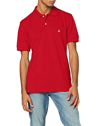 Brooks Brothers Hombre Polo Slim Logo Manica Corta Polo Not Applicable, Rojo (Red 600), M