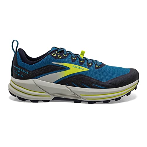 Brooks Cascadia 16, Zapatillas para Correr Hombre, Mykonos Blue Peacoat Lime, 42 EU