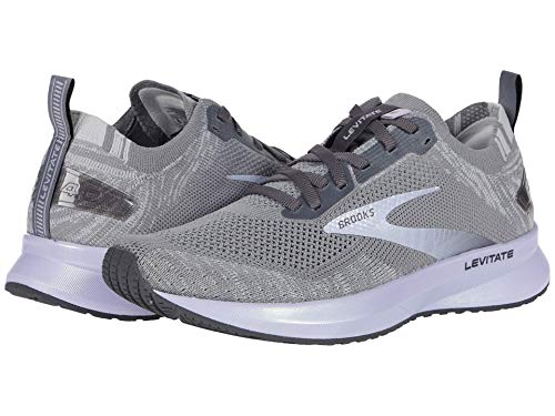 Brooks Womens Levitate 4 Running Shoe - Grey/Blackened Pearl/Purple - B - 9