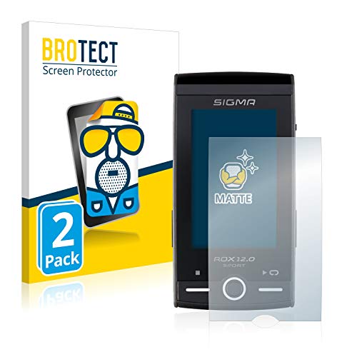 BROTECT Protector Pantalla Anti-Reflejos Compatible con Sigma ROX 12.0 Sport (2 Unidades) Película Mate Anti-Huellas