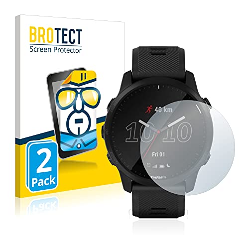 BROTECT Protector Pantalla Compatible con Garmin Forerunner 945 LTE Protector Transparente (2 Unidades) Anti-Huellas