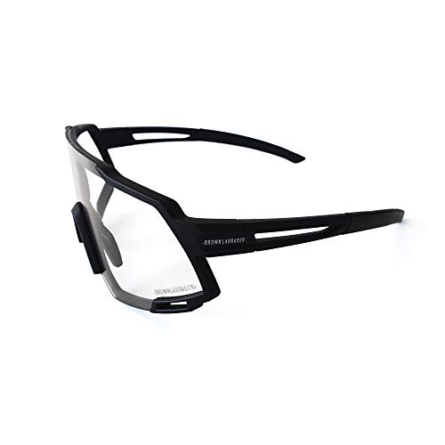 Brown Labrador Gafas fotocromaticas Ciclismo, Running Trail Running, BTT, Triatlon para Hombre y Mujer (Black - B)