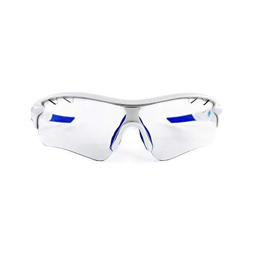 Brown Labrador Gafas fotocromaticas Ciclismo, Running Trail Running, BTT, Triatlon para Hombre y Mujer (Blanco/Azul)