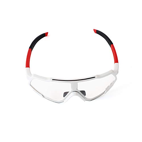 Brown Labrador Gafas fotocromaticas Ciclismo, Running Trail Running, BTT, Triatlon para Hombre y Mujer (White Red Black - WR)