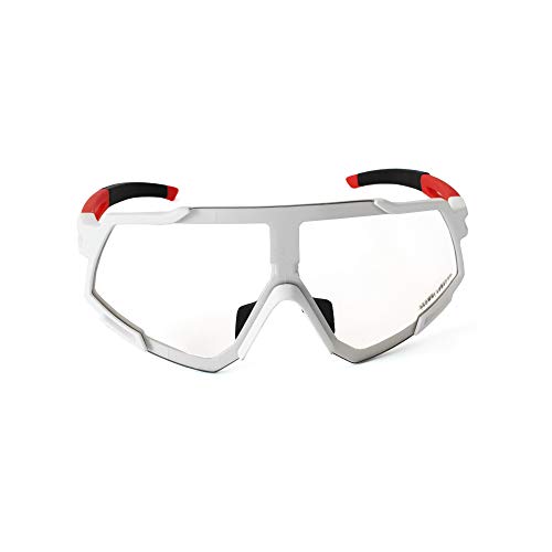 Brown Labrador Gafas fotocromaticas Ciclismo, Running Trail Running, BTT, Triatlon para Hombre y Mujer (White Red Black - WR)