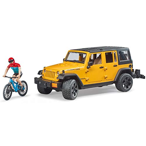 Bruder Jeep Wrangler Rubicon Unlimited 02543 - Juego de construcción con Bicicleta de montaña y Ciclistas