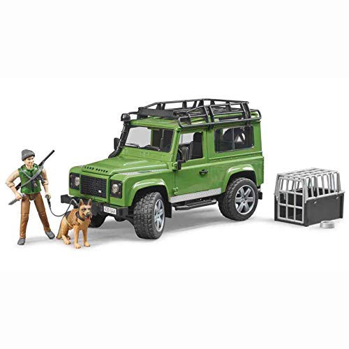Bruder Land Rover Defender Station Wagon 02587 – Coche de Juguete con silvicultura y Perro