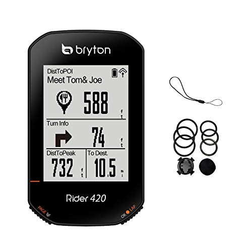 Bryton Rider 420E GPS Bike/Ciclismo Bicicleta Ordenador. 35 horas de duración de la batería, ruta de pan con giro giro de seguimiento. 5 sistemas de satélites soporte para una precisión extrema.