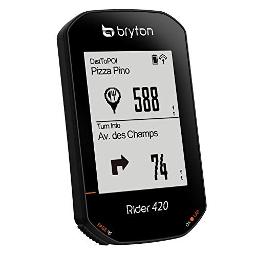 Bryton Rider 420E GPS Bike/Ciclismo Bicicleta Ordenador. 35 horas de duración de la batería, ruta de pan con giro giro de seguimiento. 5 sistemas de satélites soporte para una precisión extrema.