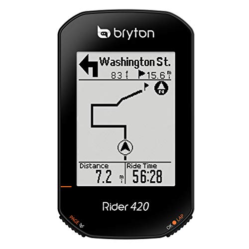 Bryton Rider 420E GPS Bike/Ciclismo Bicicleta Ordenador. 35 horas de duración de la batería, ruta de pan con giro giro de seguimiento. 5 sistemas de satélites soporte para una precisión extrema.