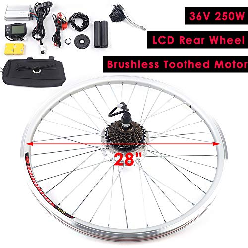 BTdahong 36V Kit de Conversión de Bicicleta Eléctrica, DIY Hub Motor Ebike, E-Bike Rueda Trasera Hub de Ciclismo, Bicicleta Motor Ruedas de Ciclismo sin Escobillas (26” 250W)