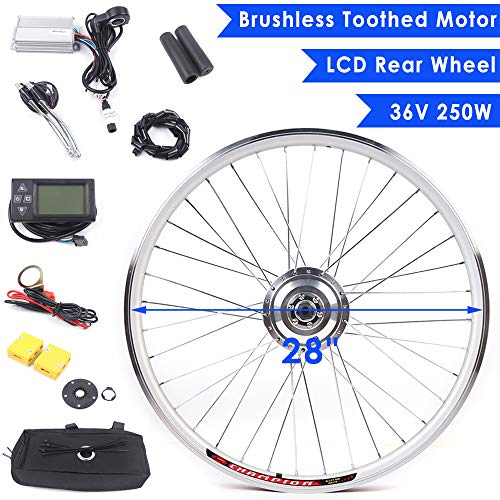 BTdahong 36V Kit de Conversión de Bicicleta Eléctrica, DIY Hub Motor Ebike, E-Bike Rueda Trasera Hub de Ciclismo, Bicicleta Motor Ruedas de Ciclismo sin Escobillas (26” 250W)